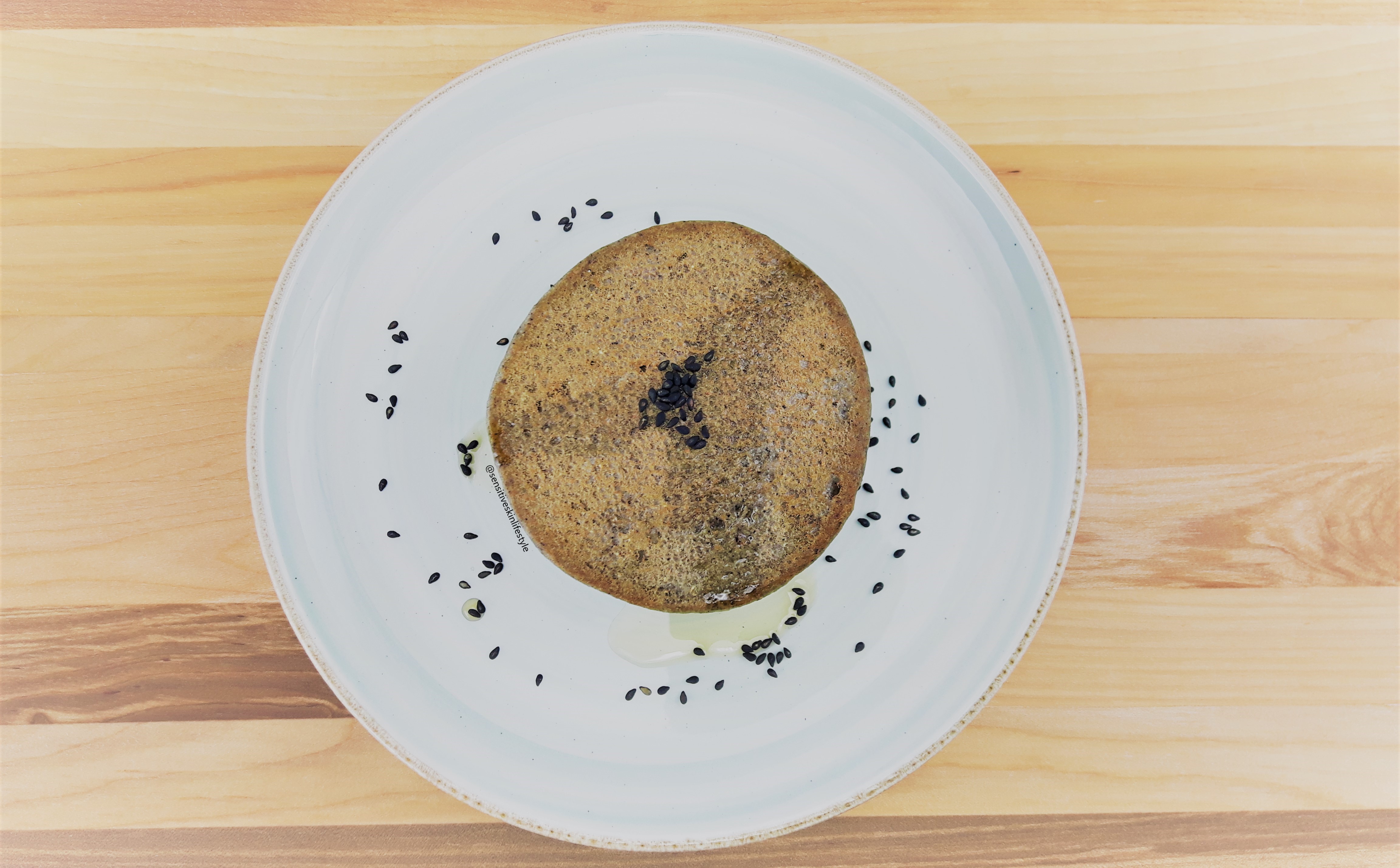 Top View of Catherine's Black Sesame Buckwheat Pancakes
