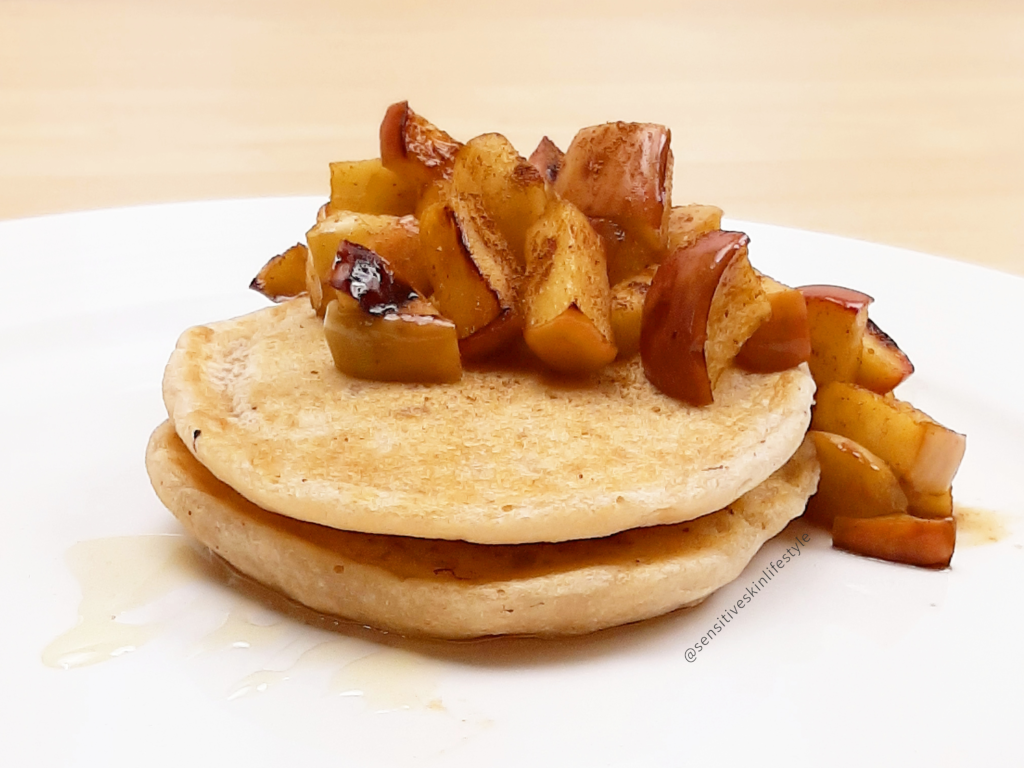 Gluten Free Vegan Cassava Pancakes with Maple Apple Sauce