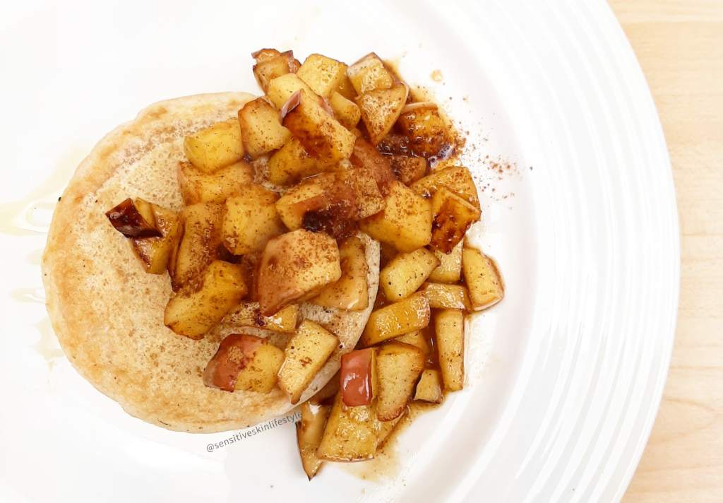 Gluten-free Vegan Cassava Pancakes with Maple Apple Sauce