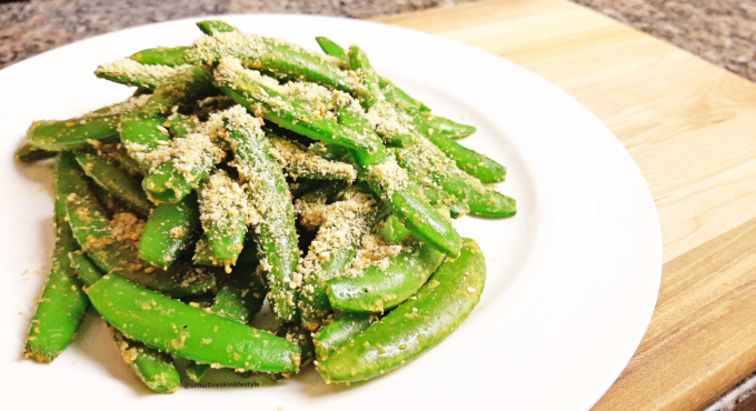 Photo of my sugar snap pea goma-ae recipe done