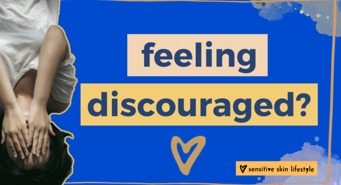 Thumbnail with a woman covering her face in distress and the text "FEELING DISCOURAGED?"
